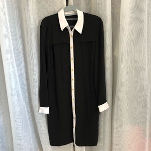 Calvin Klein B&W work shirt dress